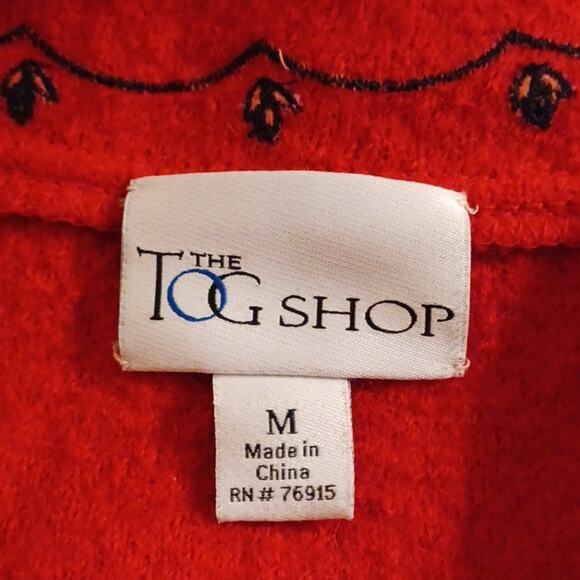 THE TOG SHOP Women's Red Wool Embroidered Sweater. M - Picture 10 of 12